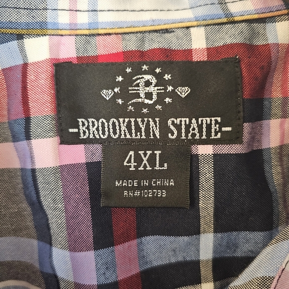 Brooklyn State Mens Button Long Sleeve Plus Size 4XL - Picture 2 of 5